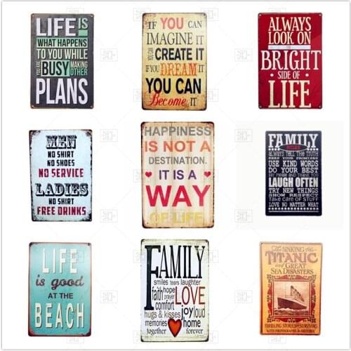 Amily Rules Tin Signs Vintage Wall Art Metal Plate Pub Bar Cafe Wall Poster Retro Living Culture Art Painting