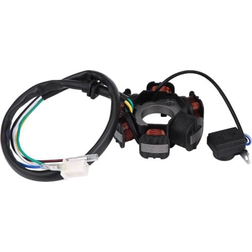 1pcs with 6 pin racing CDI unit 6-coil magneto stator spark plug Metal Plastic Copper Wire for GY6 125cc 150cc Moped Scooter