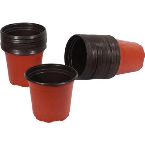 100 Packs of Plastic Seedling Flower Pots, Two-Color Pots, Simple Round Flower Pots, Succulent Planting Brackets for Flower Plan