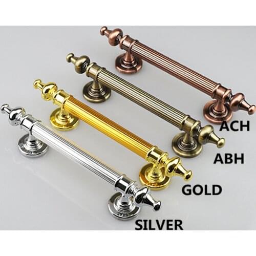 350 290 260MM antique brass wood door handle Unfold Install antique copper big gate door pull silver chrome wooden door handles
