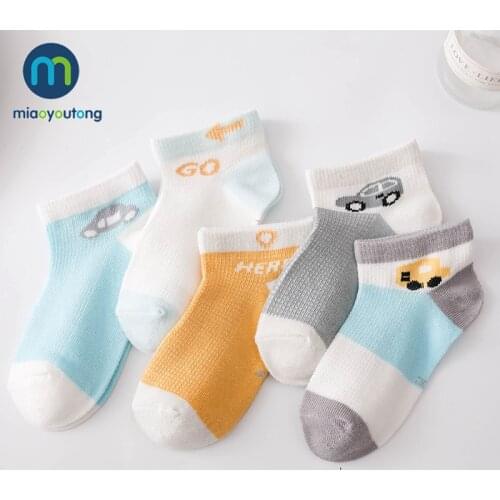 5Pairs/lot Lovely Car Soft Mesh Cotton Girls Newborn Boys Socks Kids Baby Socks Skarpetki Meia Infantil Miaoyoutong