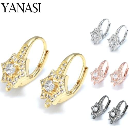 DIY Making Earrings Accessories 4 Colors Gold Sliver CZ Rhinestone Handmade Woman Earrings Findings Jewellery Supplies