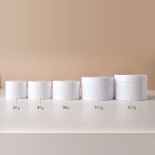 10/30pcs 50g 100g 120g White Empty Cream Bottle Refillable Cosmetic Body Lotion Jar Handmade Mask Powder Packaging Containers