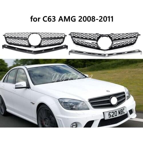 For Mercedes Benz W204 C63 AMG Front Hood Grill Grille 2008-2011 Sedan & Coupe
