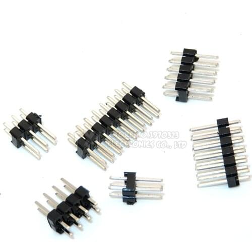 2.54mm Double Row Male 2~40P Breakaway PCB Board Pin Header Connector Strip Pinheader 2 * 2/3/4/6/8/10/12/15/20/40P For Arduino