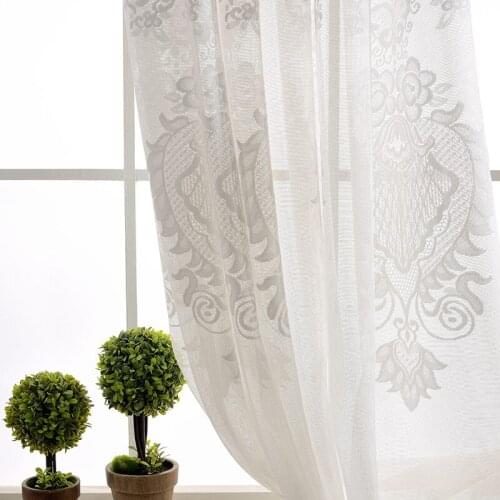 European Solid White Sheer Curtains for Living Room Transparent Window Curtain Tulle for Bedrooms Modern Voile Drapes Decor