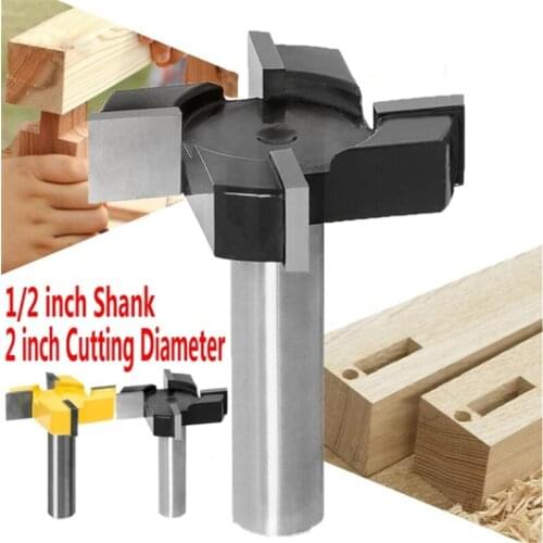 CNC Spoilboard Surfacing Router Bit 1/2 Inch Shank Carbide Tipped for Wood Woodwork Milling Cutting Tools Kits Accessories