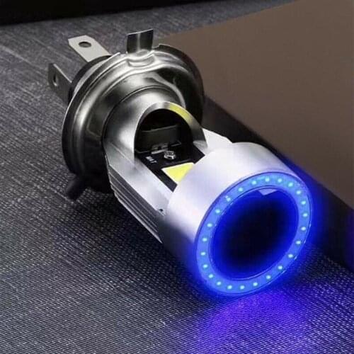 Blue Angel eye H4 LED Motorcycle Headlight Ba20d HS1 H6 Scooter Motorbike Headlamp Light Bulb DRL Accessories