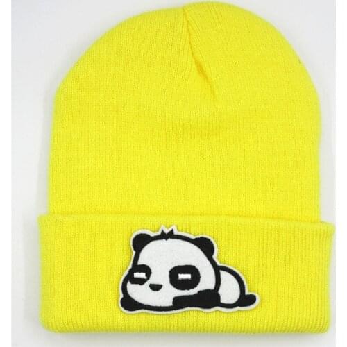 Cotton panda animal embroidery Thicken knitted hat winter warm hat Skullies cap beanie hat for kid men women 385