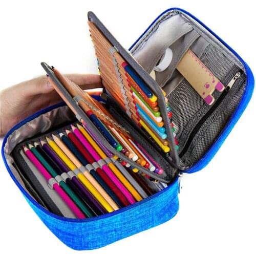 Canvas School Pencil Cases For Girls Boy Pencilcase 72 Holes Pen Box Penalty Multifunction Storage Bag Case Pouch Stationery Kit