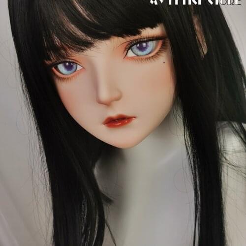 KM101)Customize Half Head Sweet Girl Resin Crossdress Japanese Cartoon Anime Female Cosplay Kigurumi Doll Mask Drag Queen