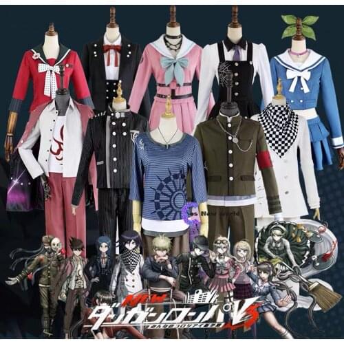NEW 2020 6PCS Anime Danganronpa V3 Ouma kokichi Cosplay Costume Japanese Game School Uniform Suit Outfit Suit hat and wig