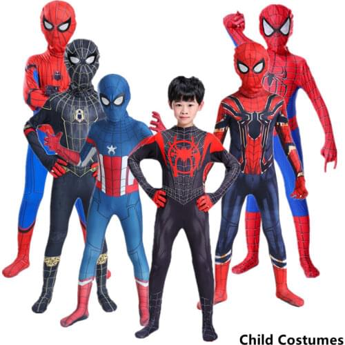 Marvel Childrens Superhero Spiderman Peter Parker Cosplay Costume, Halloween Boy and Girl Venom Panther Leotard Party Gift