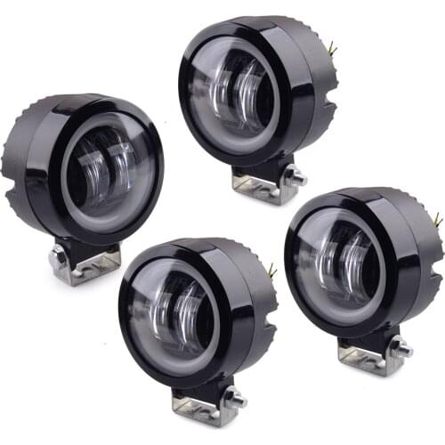 4Pcs 3" Car 30000H 6000K Round LED Work Light Bar Spot Pods Driving Fog Angel Eye Halo Ring Lamp Off-Road ATV SUV 4WD 20W