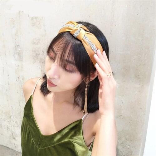 6 Colors New Rhinestone Hair Ties Solid Color Bow Hair Bands For Women Perfect Quality Fashion Hair Accessories