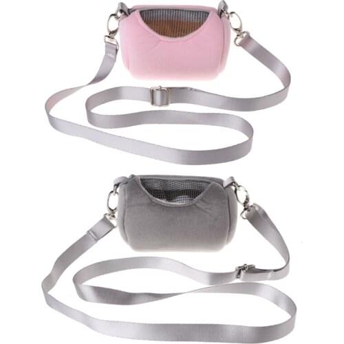 Small Pet Travel Bag Hamster Carrier Breathable Shoulder Strap Outdoor Portable