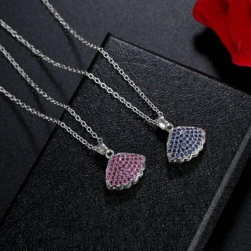 FYM Fashion 2 Colors Shell Shape Summer Beach Style Pendants & Necklaces Cubic Zircon Jewelry Crystal Necklaces For Women