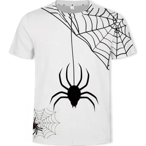 2021 Hot Sale Summer 3D Printed Spider Mens Short Sleeve T-shirt Street Fashion Casual Running Fitness Top
