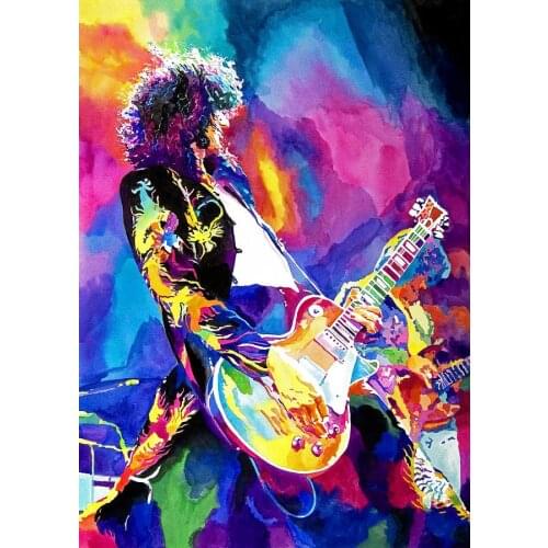 JMINE Div 5D jimmy page Guitar Music Singers Full Diamond Painting cross stitch kits art Portrait 3D paint by diamonds