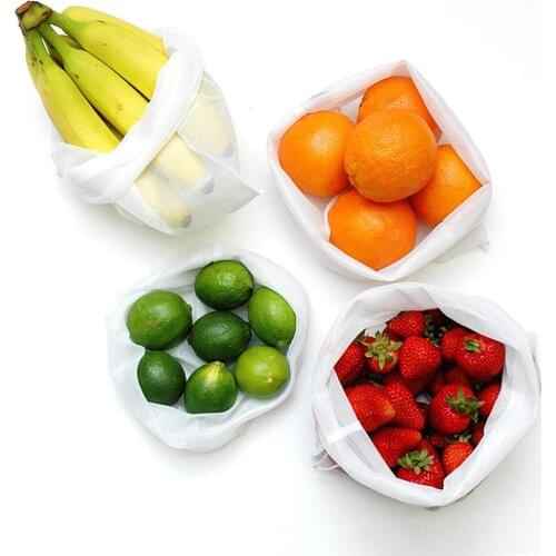 5-piece Storage Bag Set Fruit Storage Bag Recycling Cereal Grain Organizer Kitchen Accessories Decoration Home Organizer