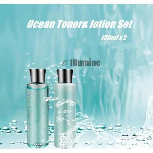 Ocean Toner Lotion Set 2 Bottles Whitening Moisturizing Oil Control Shrink Pores Firming Anti-Dry Fine lines Remove 150ml x 2