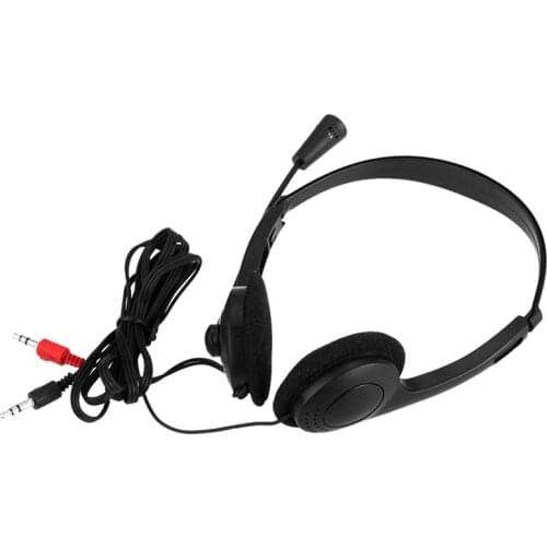 3.5 Mm Headphone Wired Earphone With Microphone Noise Stereo Canceling Computer Headset Lightweight For Laptop PC School