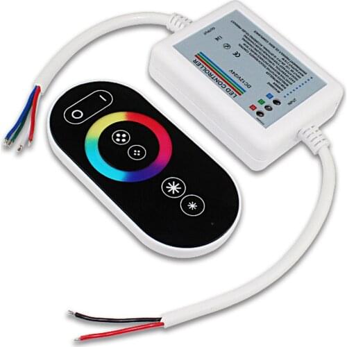 New arrival rushed yes ccc ce 10set/lot dc 12-24v wireless led controller rf touch panel dimmer rgb remote for strip light