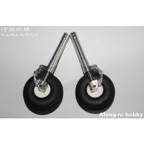 One Pair 70 80 90 100 110 120 130mm Back Damping Kneeling Landing Gear with PU Wheel for 3-4kg RC Model Aircraft EDF Plane Part