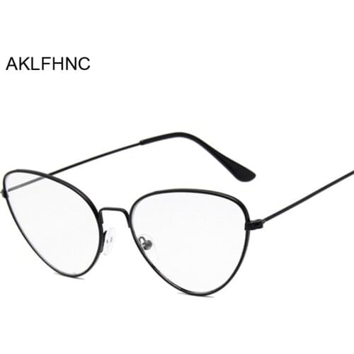 Women Glasses Frame Men Transparent Eyeglasses Frame Vintage Cat Eye Clear Lens Glasses Optical Spectacle Frame Male Female