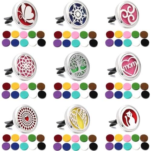 Car Air Freshener Car Perfume Diffuser Clip Car Air Auto Vent Freshener Essential Oil Perfume Locket Free 10pcs Pad