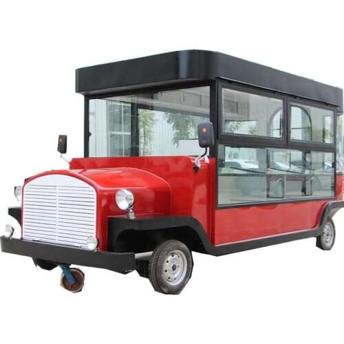Movable Fast Food Ice Cream Hot Dog Classic Cars Retro Food Cart Trailer Food Truck