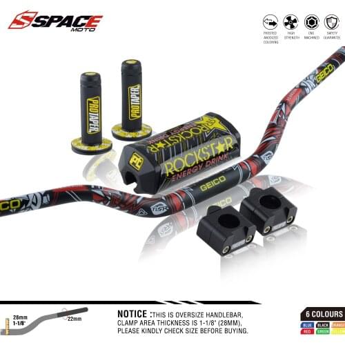 Handlebar For PRO Taper Pack Bar 1-1/8" Handle bar Pads Grips Pit Pro Racing Dirt Pit Bike Motorcycle CNC 28.5mm Adapter