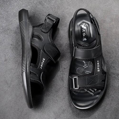 Men Sandals 2021 Leather Genuine Men Summer Shoes Man New Casual Comfortable Barefoot Sandals Men Pentoufle Homme Adult