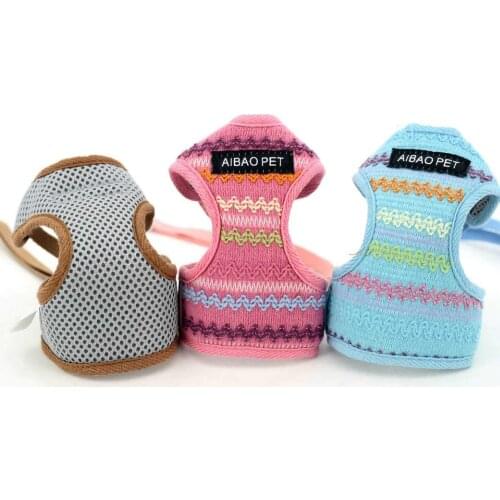 On Sale Stock Dog Harness Mesh With Lead Leash For Pet Puppy Small Animal Chihuahua Cat Kitten Outdoor Walking Set Products