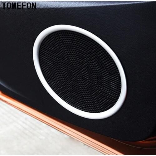 TOMEFON Auto Interior Styling Accessories ABS Matte For Ford Kuga Escape 2013 - 2017 Inside Door Speaker Ring Covers Trim Frame