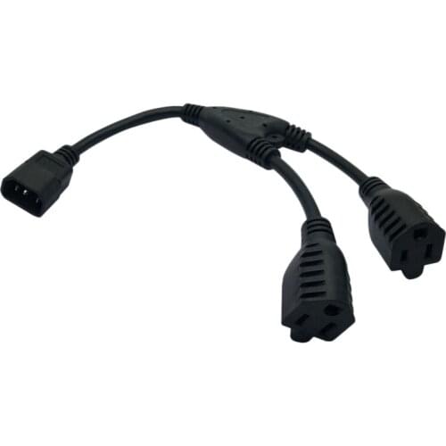 Power Extension Cord, C14 to 2X5-15R American Power Conversion Cord for Laptops, Electric Kettles, Etc(0.)