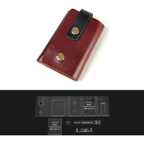 WUTA 714 Mini Card Case Clear Acrylic Template Simple Wallet Acrylic Leather Pattern Set Leather Craft Cutting Tools Model
