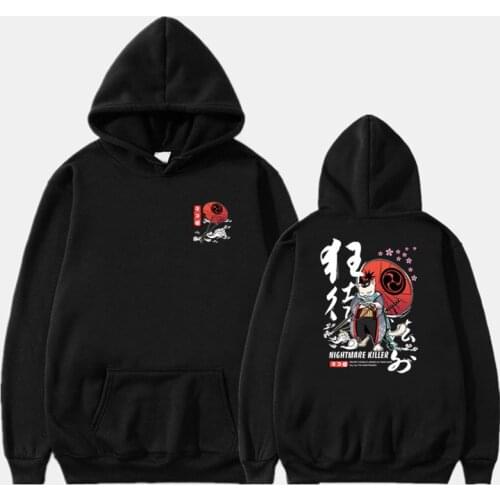 Japanese Nightmare Killer Print Hoodies Women Men Winter Warm Hip Hop Pullovers streetwear female comfortable Harajuku Hoodies