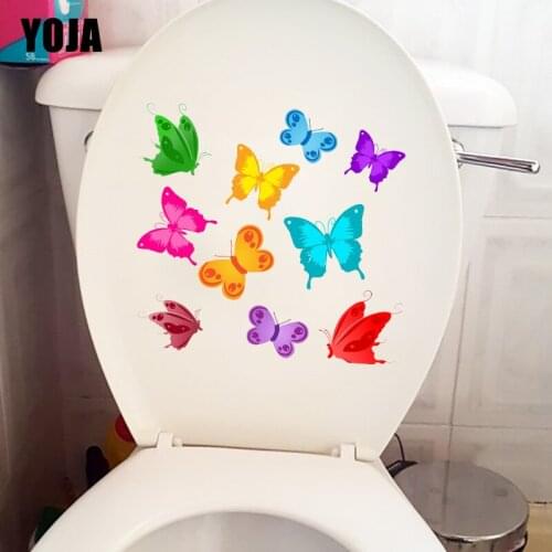 YOJA 23.3X21.3CM Cute Little Colorful Butterfly Kids Bedroom Wall Decor Decals Home WC Toilet Sticker T1-2294