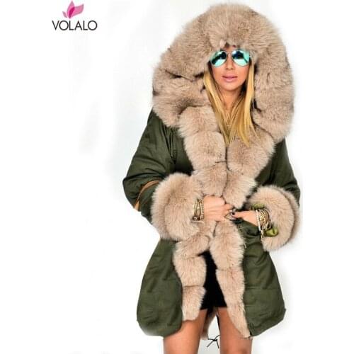 Plus Size Women Winter Jacket Coat Hooded Cotton Overcoat Women Faux Fur Coat Warm Parka Womens Thick Furs Military Parka