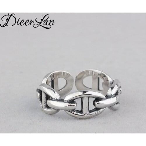 Punk Vintage Link Chains Ring For Women Men Adjustable Size Geometric Rings Exquisite Creative Jewelry Wholesale 2021