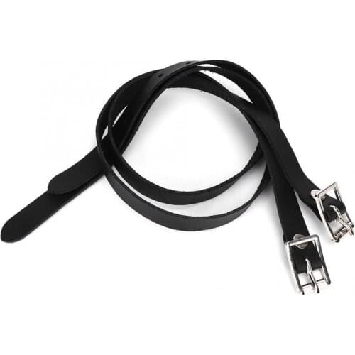 1 Pair 50cm Horse Stirrup Leathers Black Lengthen Stirrup Leathers with Stainless Steel Buckle Horse Tool Accessories