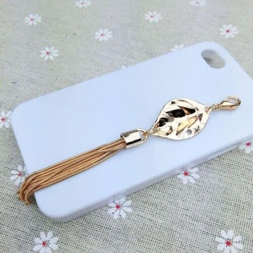 10pcs/lot metal alloy Key Chain Holder with pearl/tassel/leaf/flake trinket charm for bag/purse Car porte clef Pendant/Adornment