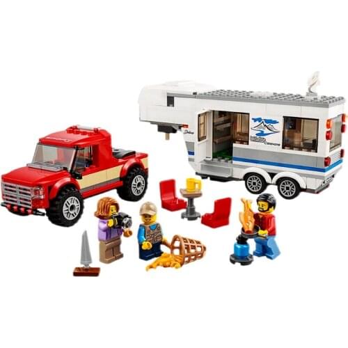 10871 City Group Series Parent-Child Camper RV Camper Car Mini 60182 Assembled Building Block Toy Gifts