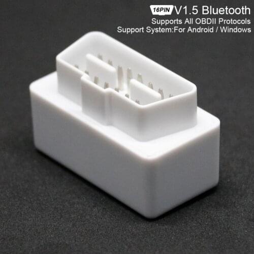ELM327 V1.5 16 PIN Bluetooth Scanner Wireless Interface Auto Interface Code Readers Diagnostic Tool OBDII Protocols