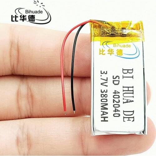 2pcs [SD] 3.7V,380mAH,[402040] Polymer lithium ion / Li-ion battery for TOY,POWER BANK,GPS,mp3,mp4,cell phone,speaker