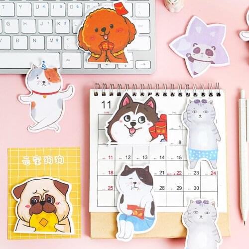 30 pages Kawaii Dog Cats Panda Memo Pads Planner Notepad School Office Decor Stationery