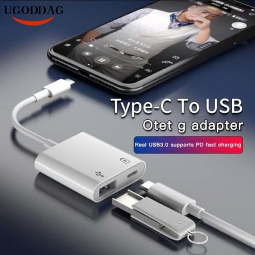 Type-C To USB OTG Adapter With PD Fast Charging Port USB 3.0 OTG Adapter For U-Disk Mouse Keyboard Converter Adapter