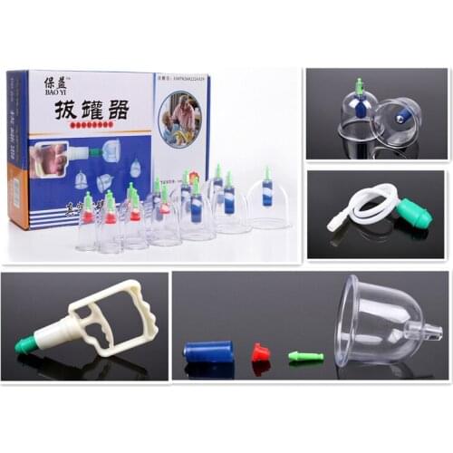Vacuum cupping device 24 12 tank glass cuppers pull gas cylinders suction cup massage jar magnetic therapy vacuum cupping device
