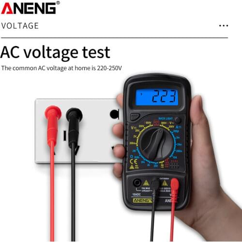 ANENG AN830L Handheld Digital Multimeter LCD Backlight Portable AC/DC Ammeter Voltmeter Voltage Tester Meter Multimetro NEW